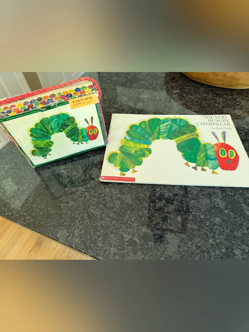 The Very Hungry Caterpillar Two-in-One 9-Piece Puzzle & Paperback Book Preschool